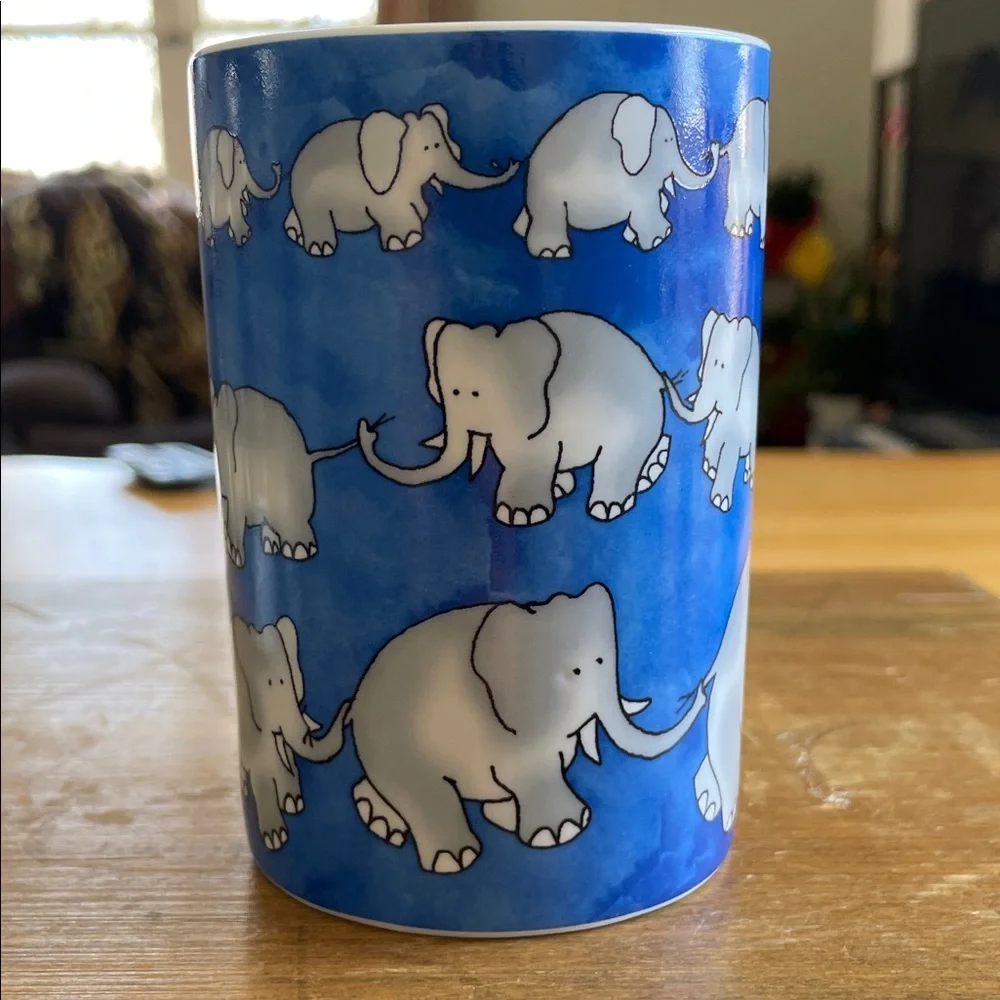 Blue Elephant Pattern Ceramic Mug - Brand Unspecified - Picture 5 of 9
